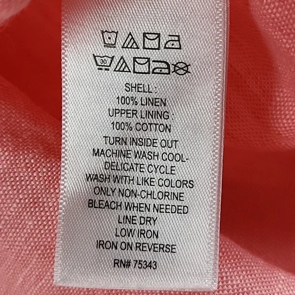 Cynthia Rowley 100% Linen Pink & Blue Chambray Color Block Tiered Sundress - Picture 13 of 16